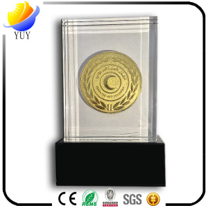 Metal Zinc Alloy with Crystal Glass Trophy of Souvenir Gifts
